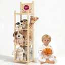 Stuffed Animal Storage Zoo Organizer,Wooden Toy Plushies Storage,Space Save Zoo Toy Organizer,Large Capacity Stuffed Animal Holder for Playrooms & Bedrooms,15.8" Wide, Natural