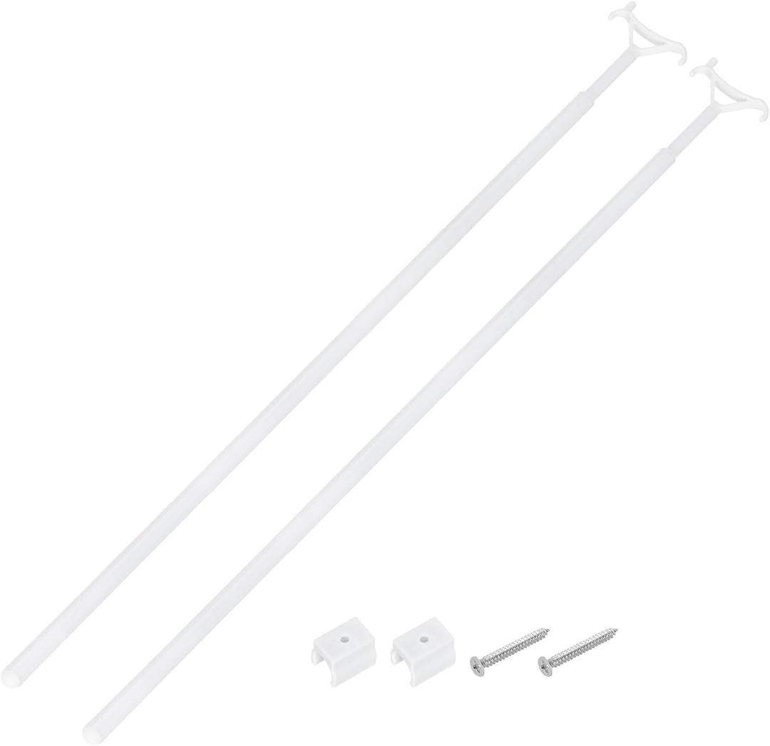 uxcell 2Pcs 29"-53" Draw Rod for Cordless Blinds, Telescopic Rod to Pull Window Shades Up and Down, Clothes Hanger Hook Pole, Aluminum Alloy Blinds Tilt Wand for Roller Shades, White, 28.74 inches x 2.24 inches
