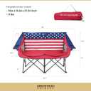 ARROWHEAD OUTDOOR Portable Folding Double Duo Camping Chair Loveseat w/ 2 Cup & Wine Glass Holder, Carrying Bag, Supports up to 500lbs, X-Large