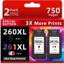 Ankink Compatible Ink Cartridges Replacement for Canon 260XL 261XL PG 260 CL 261 PG260 CL261 XL Fit for Cannon TR7020 TR7020a TR7022 TS6420 TS6400 TS5300 TS5320 TS6420a Printers (Black Color 2-Pack)