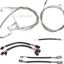 2017-2020 Touring Extended 14" Handlebar Cables Set NO ABS Clutch Cable & Brake Line Extension for 2017-2020 Harley Road King/Electra Glide/Street Glide/Road Glide NO ABS, Chrome