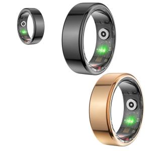 R02 Smairt Ring Heailth Trackier BIIuetuoth Compatible IP68 Waterproof Multi - Sport Modes for Androld and L0S Users Replacement for OEM