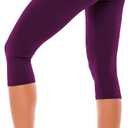 SINOPHANT High Waisted Leggings for Women - Full Length Capri Buttery Soft Yoga Pants for Workout Athletic(Capri Plum Purple, S-M)