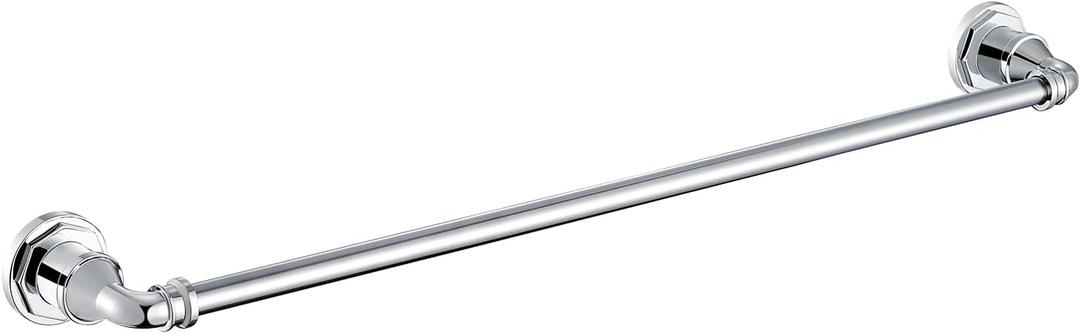Industrial 24 Inch Towel Bar, Wall Mount Holder, Polished Chrome