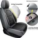 Aierxuan Car Seat Covers Full Set, Waterproof Leather Universal Fit Toyota Corolla Avalon Highlander Kia K5 Optima Rio Forte Selto Ford Ecosport Bronco Maverick Ranger, Black-Grey