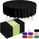 Pureegg Plastic Table Cloth Disposable 20 Pack, 84'' Round Table Cloths, Graduation Decorations Class of 2025, Graduation Party Tablecloths, Round, Plastic Cover, Leakproof & Sturdy, Black