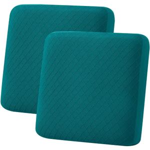 hyha Outdoor Couch Cushion Covers, Sectional Couch Sofa Covers Washable, Jacquard Diamond Lattice, Stretch Sofa Seat Cushion Cover for Indoor/Outdoor Patio Furniture (2 Pieces, Teal)