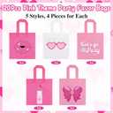 FHzytg 20Pcs Pink Girl Party Favor Bags, Hot Pink Princess Party Candy Bags Gift Bags Pink Theme Party Treat Goodie Bags for Princess Birthday Baby Shower Bachelorette Party Decorations