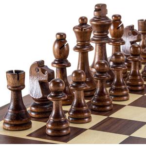 AMEROUS Wooden Chess Pieces Only, Tournament Staunton Wood Chessmen with 3.5 inches King, Chess Game Pawns for Chess Board Game, Replacement of Missing Pieces (2 Storage Bag Included)