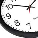 Bernhard Products Black Wall Clock Silent Non Ticking - 16 Inch Extra Large Quality Quartz Battery Operated Round Easy to Read Home/Office/Business/Kitchen/Classroom/School Clocks