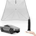 BestEvMod Windshield Sun Shade Foldable Sunshade Compatible with 2024 2025 Tesla Cybertruck Upgraded Heat Reflective Tech Umbrella Style Accessories Sunroof Easy to Store (Windshield Sun Shade)