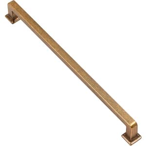 Alzassbg 6 Pack Antique Brass Cabinet Pulls, 10 Inch(256mm) Hole Centers Cabinet Handles Square Kitchen Hardware for Cabinets AL3046AE