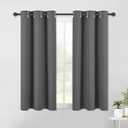 NICETOWN Bedroom Curtains Blackout Drapery Panels, Three Pass Microfiber Thermal Insulated Solid Ring Top Blackout Window Curtains/Drapes (Two Panels, 42 x 54 Inch, Gray)