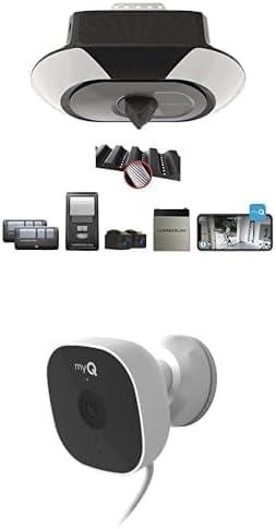 CHAMBERLAIN B6753T Smart Garage Door Opener, Video Streaming & Advanced Corner LED Lighting-myQ Smartphone Controlled-Ultra Quiet, Strong Belt Drive myQ Smart Outdoor Wired Camera