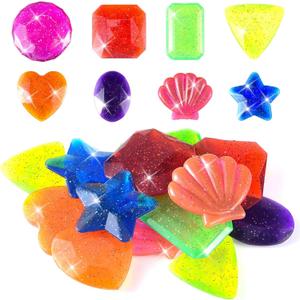 Jspupifip 48 Pieces Big Diving Gems Pool Gems Toys, Sinking Diving Gems for Pool for Kids, Colorful Dive Crystals Treasure Plastic Gems Summer Swimming Toys for Kids Bath Pool Beach Water Games