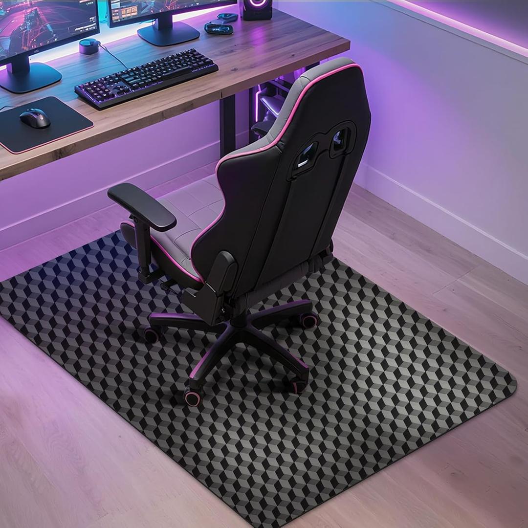 AiBOB Gaming Chair Mat for Hardwood Floors - 48"x36" Office Chair Mat for Hard and Tile Floor | Anti-Slip Protector Mat | Computer Desk Floor Mat for Rolling Chairs, Not for Carpet