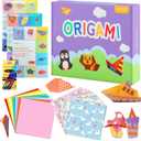 240 Sheets Origami Paper Kit for Kids, 6x6 Inch Double Sided Color Square Folding Paper Set with 90 Animal Patterns & Origami Book, Art and Craft Supplies Gift for 3+ Girls Boys Beginners Training