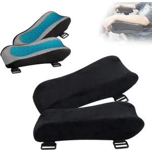 Premium Office Chair Armrest Pads - Set of 2 Memory Foam Sponge with Mesh and Velour Covers, Elbow Cushion for Desk and Gaming Chairs, Ergonomic Support, Arm Rest Covers for Computer Chair