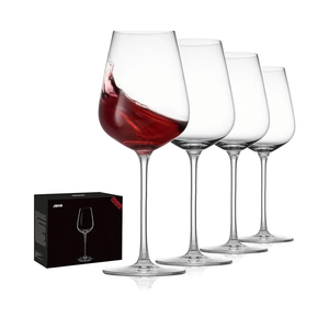 JBHO Hand Blown Italian Style Crystal Bordeaux Wine Glasses - Great Gift Packaging - Red Wine Glasses Lead-Free Premium Crystal Clear Glass - Set of 4-18 Ounce