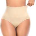 Tummy Control Shapewear Underwear for Women High Waisted Body Shaper Panties Slimming Girdle Shaping Briefs(#A2 Mid Waist Beige(seamless), Medium)