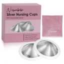 The Original Silver Nursing Cups with Silicone Ring,Nipple Shields for Nursing Newborn,Breastfeeding Must Haves for Soothe and Protect Your Nursing Nipples,Trilaminate 999 Silver(X-Large)
