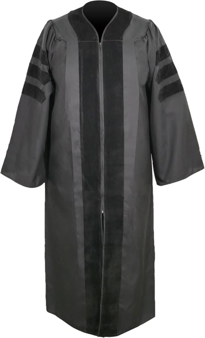 Unisex Premium Doctoral Graduation Robe - PhD University Gown (5'3"-5'5")