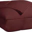 SUPERIOR Classic All-Season Reversible Comforter, Comfy, Fluffy, Cozy, Lightweight, Decorative, Duvet Insert, Plush, Oversized Bedding, Box Quilt Design, 4 Corner Loops, Full/Queen, Burgundy
