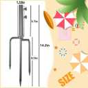 Beach Umbrella Sand Anchor with 3 Nails, Metal Sun Umbrella Holder, Outdoor Umbrella Stand Steel Anchor for Beach Grass Sand, Suitable for Umbrella Under 1.18 inches