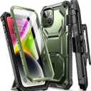 i-Blason Armorbox for iPhone 14 Plus Case with Stand & Belt Clip [Built-in Screen Protector] [Military-Grade Protection] Full-Body Rugged Kickstand Protective Bumper Case for iPhone 14 Plus (Guldan)