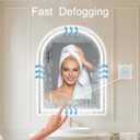 Arched LED Bathroom Mirrors with Lights 24"x32" LED Mirror for Bathroom,Led Vanity Mirror, Anti-Fog,LED Mirrors with Light, Anti-Fog, Dimmable, 3 Color, Shatterproof, Touch Sensor