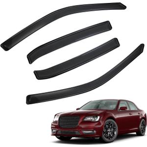 in-Channel Rain Guards Compatible with 2011-2023 Chrysler 300 Smoke Tint Vent Visors Side Window Deflectors 4pcs
