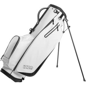 Izzo Golf Ultra-Lite Stand Golf Bag with Dual-Straps & Exclusive Features, 3.2 pounds, White/ Black
