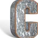 CraftyCrocodile 7" Galvanized Metal Letters for Wall Decor - 3D Letter C for Hanging & Free Standing - Decorative Rustic Alphabet Letters for the Living Room, Bedroom, Kitchen