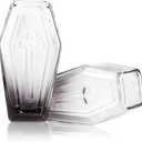 2PCS Coffin Shot Glasses 1.85 OZ Drinking Glass Black Shot Glasses Whiskey Glasses Set of 2 Alcohol Gifts Gothic Home Decor