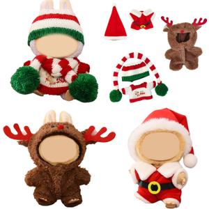 3 Pack Christmas Clothes for 17cm Doll (No Doll), Outfits for 15/17cm Dolls, Stylish Adorable Christmas Clothe Accessories