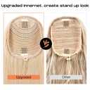 SEIKEA Versatile Drawstring Ponytail Extension, 26" Long Wavy Multi Layered Clip in Ponytail Hair Extensions Stand Up High Fake Pony Tail Soft Natural Synthetic Hairpiece for Women Brown to Blonde