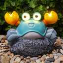 Solar Crab Outdoor Statues for Garden Outside Decor Yard Art Lawn Ornaments Porch Patio Balcony Home HouseUnique Birthdays Gifts for Mom Grandma Women Wife Sister Children Blue