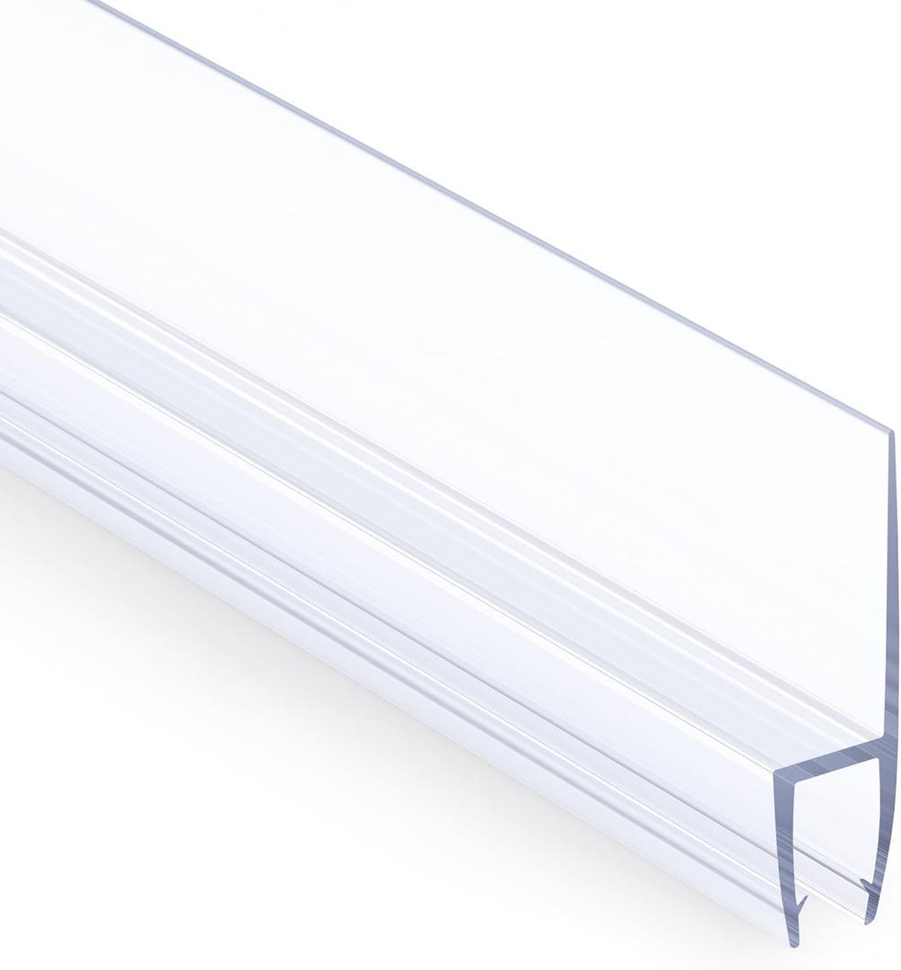 AmazerBath 5 PCS Shower Door Side Seal Strip -15.75 Inches x 5, 5 Sections Segmented Shower Installation Kit, Frameless Glass Door Seal Strip - Suitable for 1/4 Inch Glass