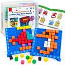 Pixel Art Kit for Kids Ages 5-8-12 STEM Building Toy with 400+ Colorful Cubes & Challenge Cards | Fine Motor Skills, Math & Coding Activities | Educational Science Gift for Boys and Girls