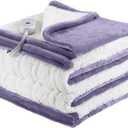 ESTINGO Heated Blanket Electric Blanket Twin Size, Heating Blanket with 5 Heating Levels & 10 Hours Auto Off, Heated Blanket with Overheating Protection for Home, 62"x84", Lavender Purple