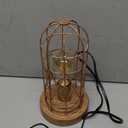 Touch Control Table Lamp for Small Spaces - 3 Way Dimmable Nightstand & Bedside Lamp for Bedroom & Living Room, Rustic Wood Cage Shade, Bulb Included