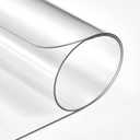 Clear Desk Mat, 23.6"x15.7" inch Large PVC Desk Protector Pad, Waterproof Non-Slip Round Edge Wipeable Writing Mat, Table Protector for Home Office