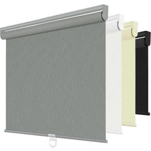 ChrisDowa Blackout Roller Shades for Window, Cordless Pull Down Blinds | 31" W x 72" H, Grey, Striped Textured Fabric, Thermal Insulated UV Protection, Privacy, Blinds for Indoor Window and Home