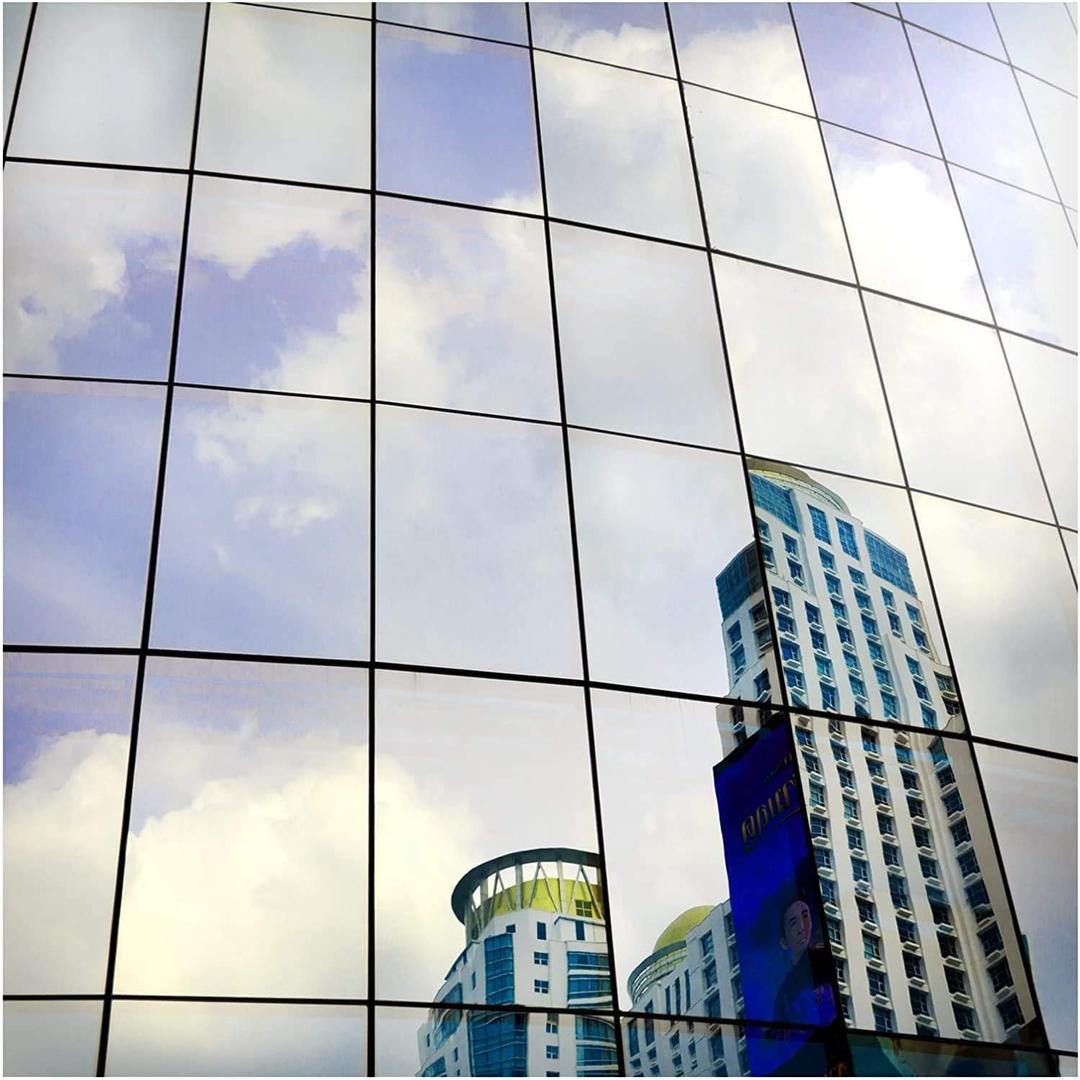 BDF S05 Window Film Daytime Privacy and Heat Control Mirror Silver 5 (Very Dark) - 36in X 6.5ft