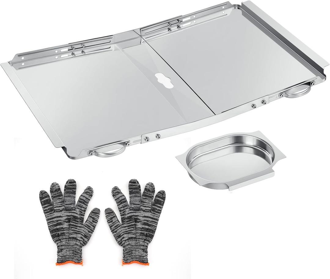Suranew Grease Tray Replacement for Dyna Glo, Dynaglo, Nexgrill & Expert Grill Parts - Universal Drip Pan with Catch Pan for 4/5 Burner Gas Grills (Kenmore, BHG, 24"-30") Corrosion-Resistant (Silver)