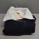 Dokotoo Womens Winter Jean Denim Long Sleeve Open Front Fleece Jacket Stand Collar Button Down Sherpa Fashion Coats for Women 2023 Cardigans Outerwear with Pockets Blue X-Large