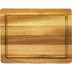 Acacia Small Wood Cutting Board - 12 Inch Wooden Board for Fruits and Vegetables, Lightweight and Convenient with Groove
