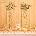 NUPTIO Gold Vases for Centerpieces Wedding - 2 Pcs 39.4 inch Tall Metal Flower Vase Flowers Stand for Party Tables Decorations - Elegant Bulk Weddings Decoration Table Geometric Centerpiece Stand