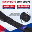 MOCA 8-Pack Soft Loop Tie Down Straps 12000 Lbs Breaking Strength 1.6 x 17 inches, Heavy Duty Tie Down Loops for Secure Trailering of Kayak, Motorcycles, ATV, UTV (8 Pieces, Black)