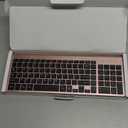 Wireless Keyboard and Mouse Ultra Slim Combo, TopMate 2.4G Silent Compact USB 2400DPI Mouse and Scissor Switch Keyboard Set with Cover, 2 AA & 2 AAA Batteries,for PC/Laptop/Windows/Mac-Rose Gold Black